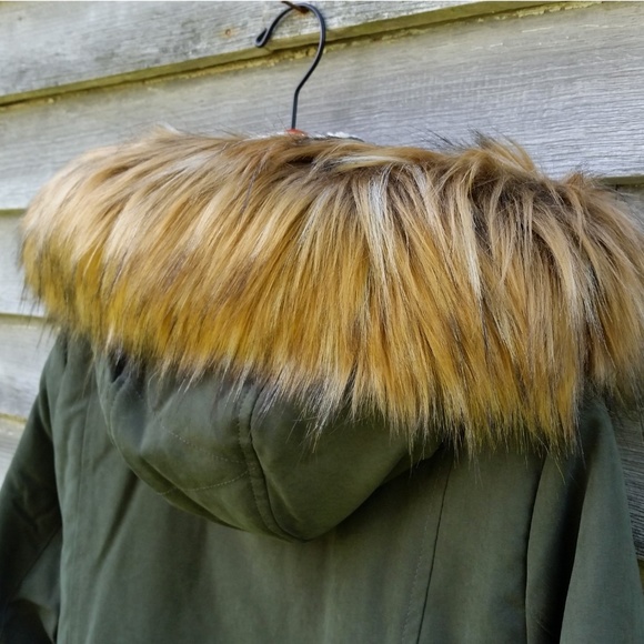 NOIZE Vegan Parka Faux Fur Hood & Sherpa Eco-Wear - Picture 5 of 8